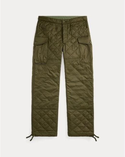 RRL Green Quilted Cargo Trousers for men