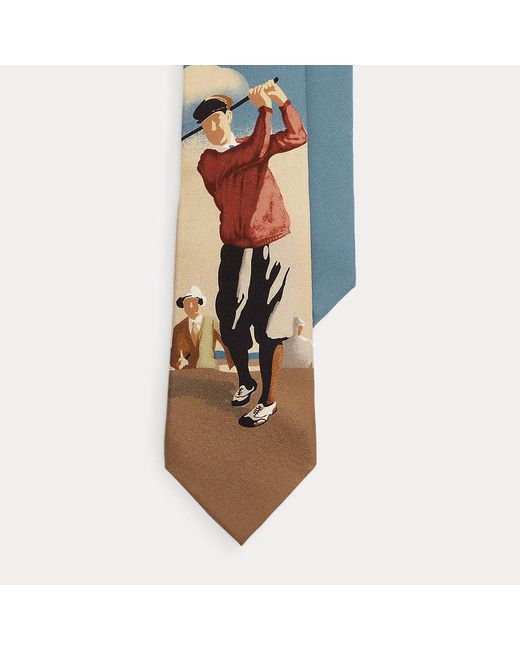 Cravate Polo Golf en crêpe de soie Polo Ralph Lauren pour homme en coloris  Marron | Lyst