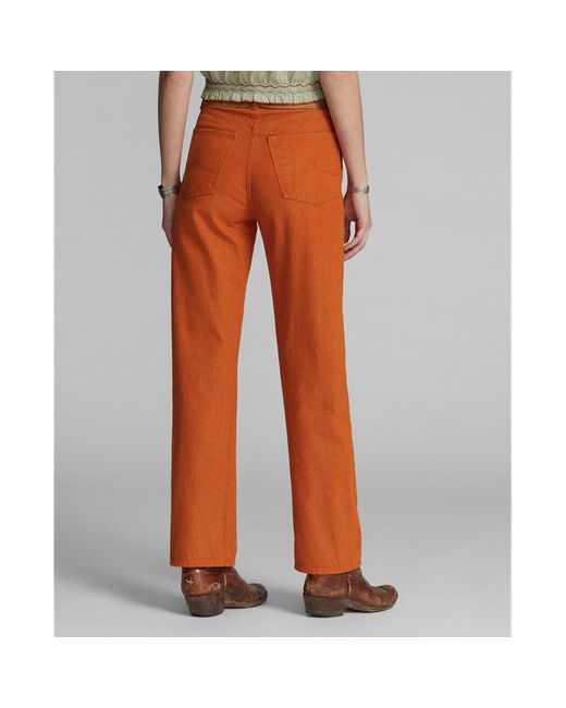 RRL Orange High Boy Fit Tangerine Jean