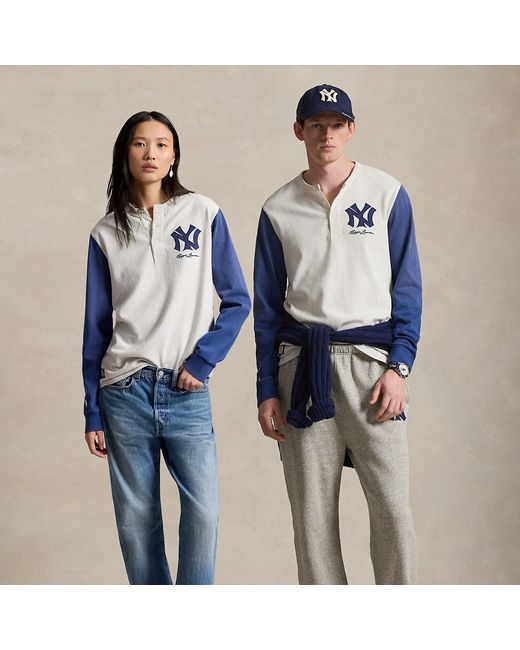Polo Ralph Lauren Blue Polo Ralph Lauren Lauren Yankees Henley Shirt for men