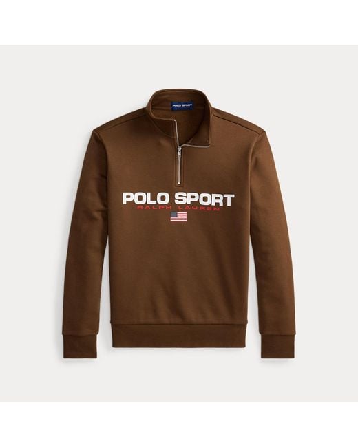Polo Ralph Lauren Brown Polo Sport Fleece Quarter-Zip Sweatshirt for men