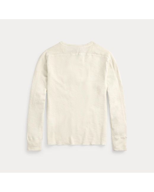 RRL Natural Waffle-knit Crewneck Pullover for men