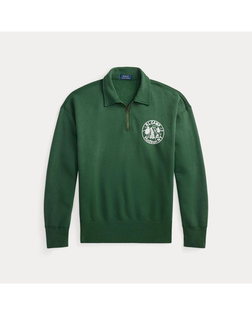Polo Ralph Lauren Green Vintage Fit Collared Graphic Sweatshirt for men