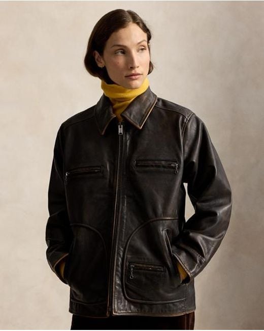 Polo Ralph Lauren Black Leather Moto Jacket