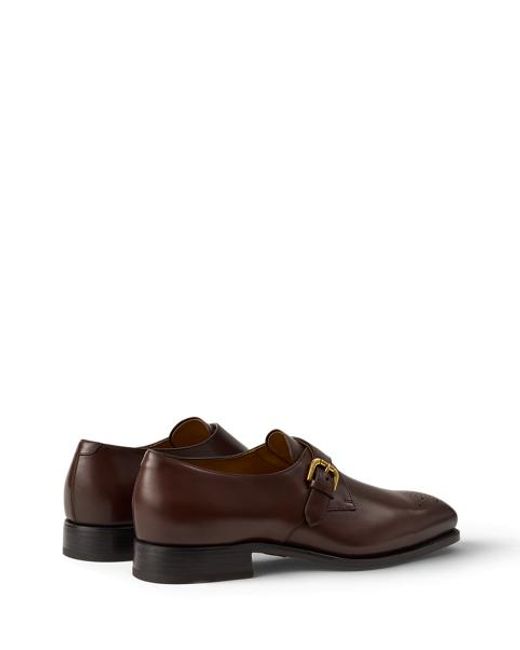 Ralph Lauren Brown Darnell Calfskin Monk-Strap Shoe for men