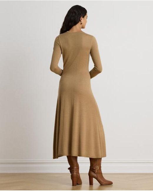 Ralph Lauren Natural Wool Crewneck Jumper Dress