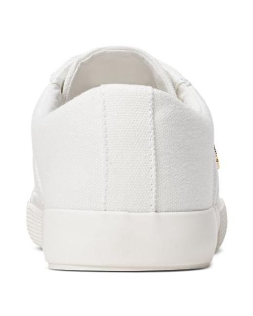 Ralph Lauren White Janson Ii Canvas Trainer