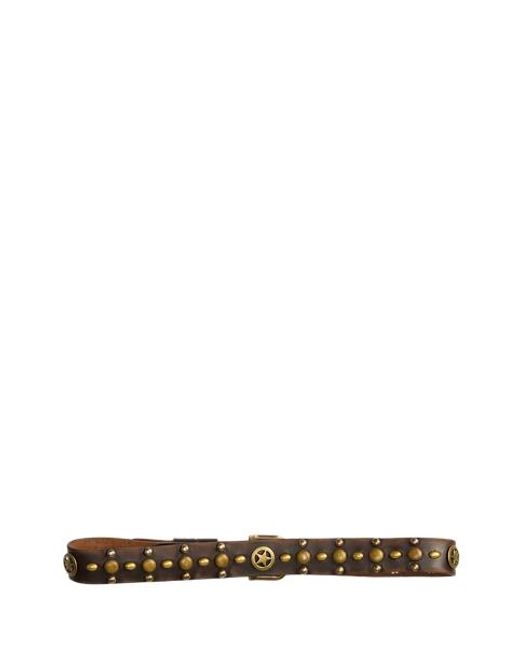 RRL Brown Studded Leather Belt for men