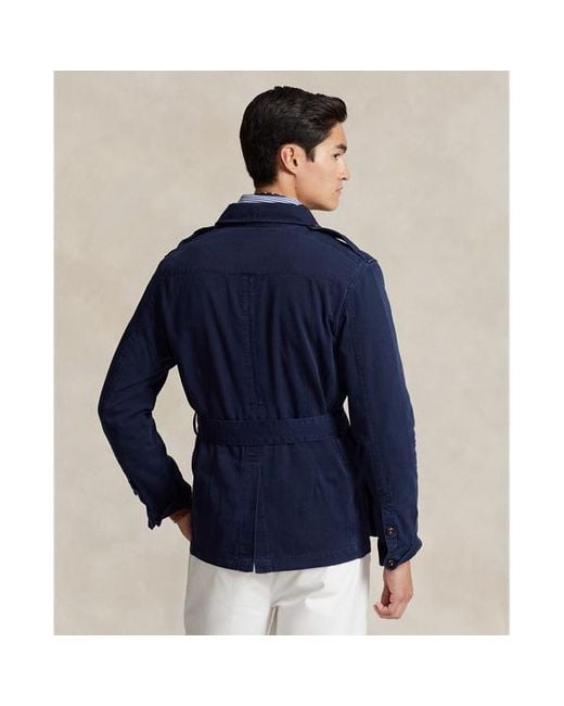 Polo Ralph Lauren Blue Twill Belted Utility Jacket for men