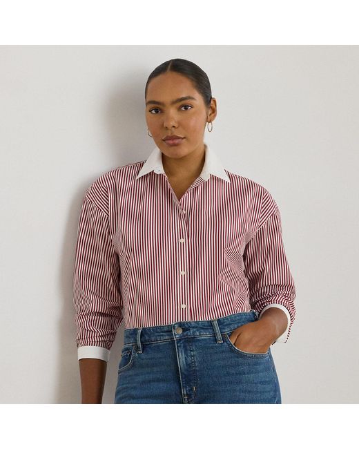 Ralph Lauren Red Ralph Lauren Striped Cotton Broadcloth Shirt