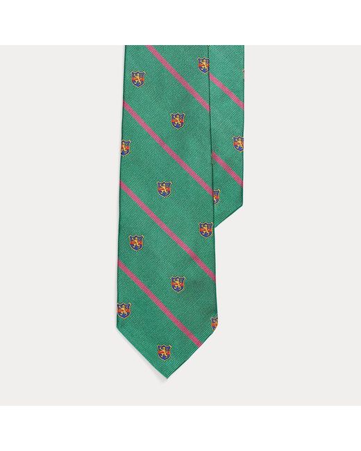 Cravatta Club in reps di seta a righe di Polo Ralph Lauren in Green da Uomo