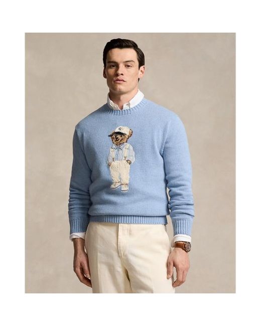 Maglia Polo Bear in cotone di Polo Ralph Lauren in Blue da Uomo