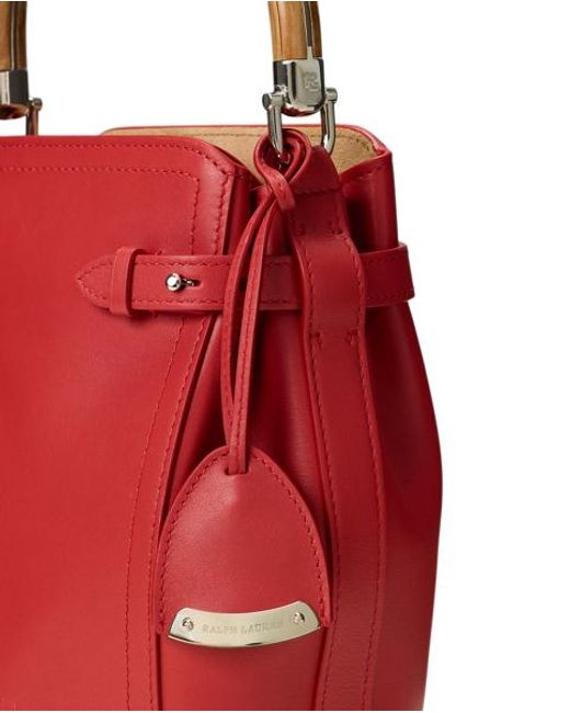 Ralph Lauren Red The Ralph Lauren Calfskin Small Bucket Bag