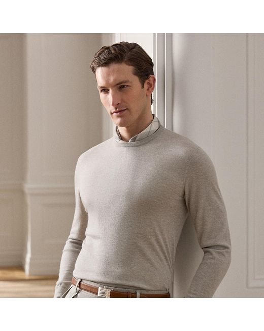 Ralph Lauren Gray Crewneck Cashmere Jumper for men