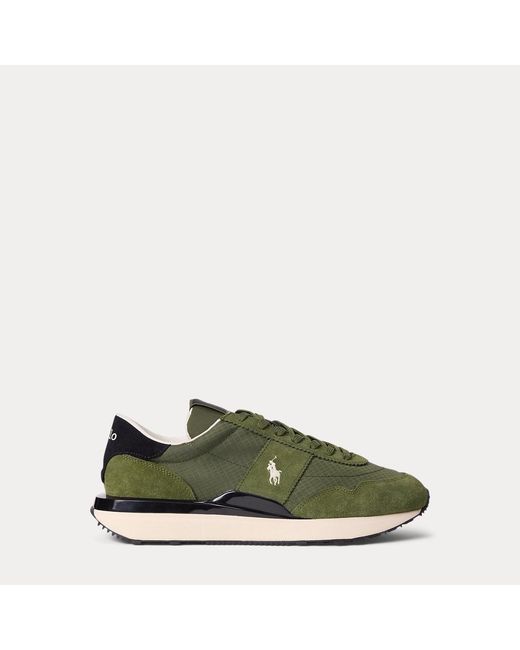 Polo Ralph Lauren Green Train 89 Suede And Oxford Trainer for men