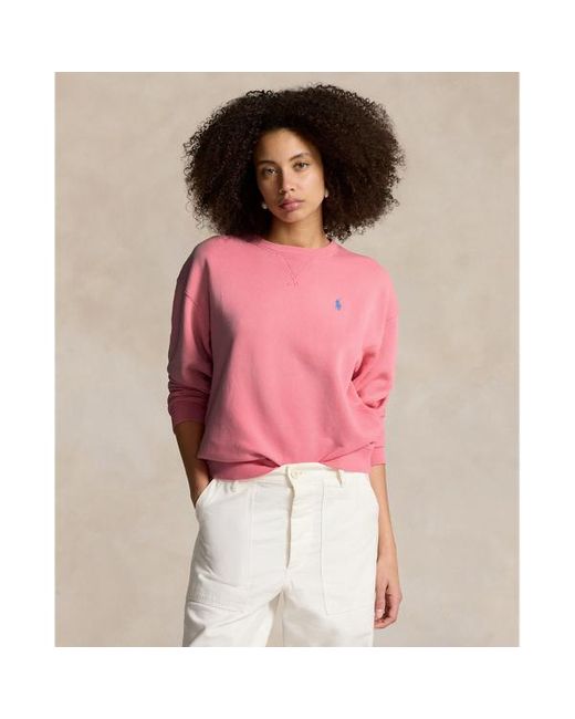 Jersey de felpa ligera y cuello redondo Polo Ralph Lauren de color Pink