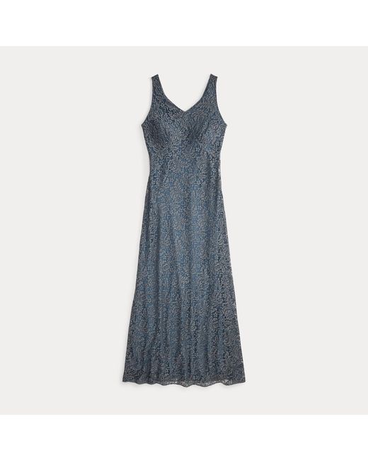 RRL Blue Floral Lace Dress