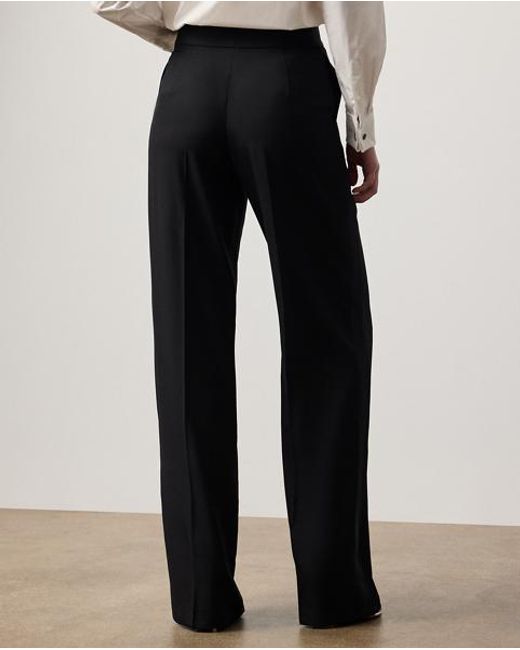 Ralph Lauren Black Barnet Wool Barathea Tuxedo Pant