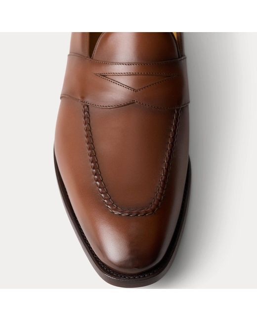 Ralph Lauren Brown Meegan Calfskin Penny Loafer for men