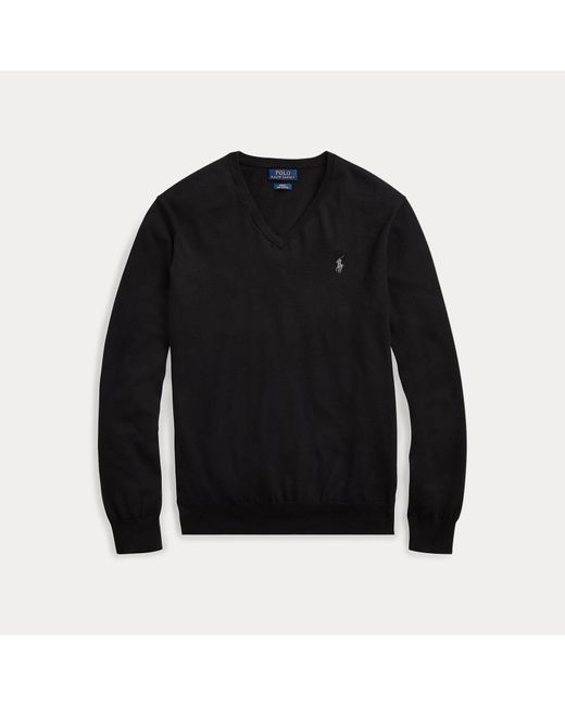 Polo Ralph Lauren Black Slim Fit Cotton Jumper for men