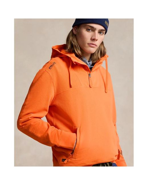 RLX Ralph Lauren Orange Terry-back Fleece Quarter-zip Hoodie for men
