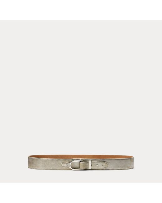 Ralph Lauren Natural Welington Metallic Turnback Belt