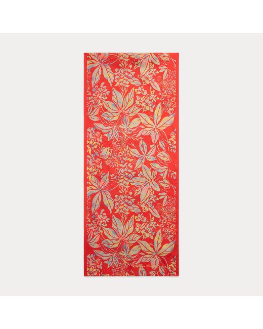 Écharpe En Soie À Motif Fleuri Ralph Lauren en coloris Red