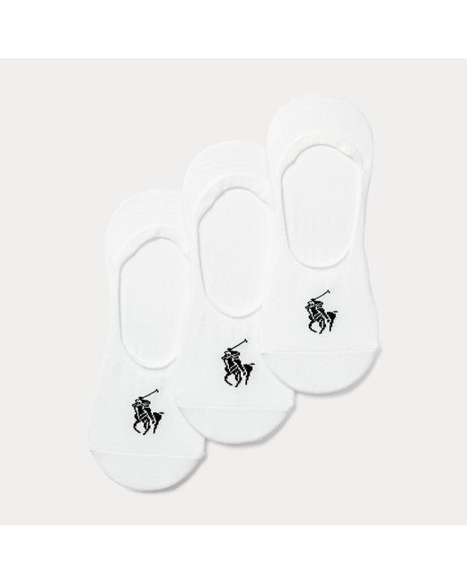 Polo Ralph Lauren White Big Pony No-show-liner 3-pack for men