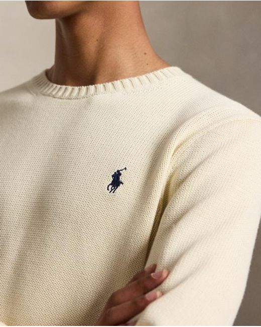 Polo Ralph Lauren White Cotton Crewneck Jumper for men