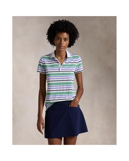 Ralph Lauren Blue Striped Stretch Jersey Polo Shirt