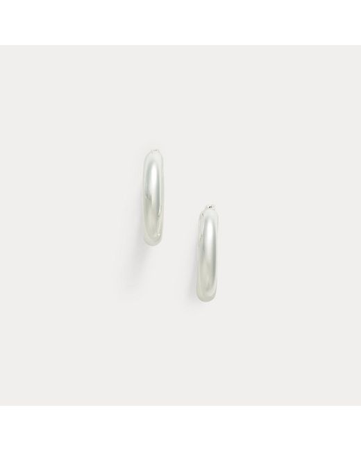 Ralph Lauren White Small Hoop Earrings