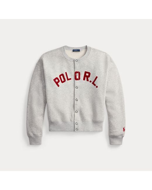 Polo Ralph Lauren Gray Logo Fleece Cardigan