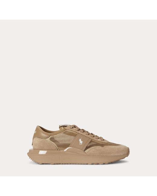 Polo Ralph Lauren Natural Train 89 Mesh-Suede Trainer