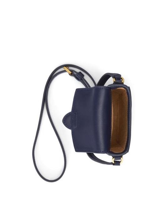 Ralph Lauren Gray Umhänge-Techniktasche Tanner Aus Leder
