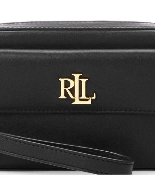 Lauren by Ralph Lauren Black Leather Small Marcy Convertible Pouch