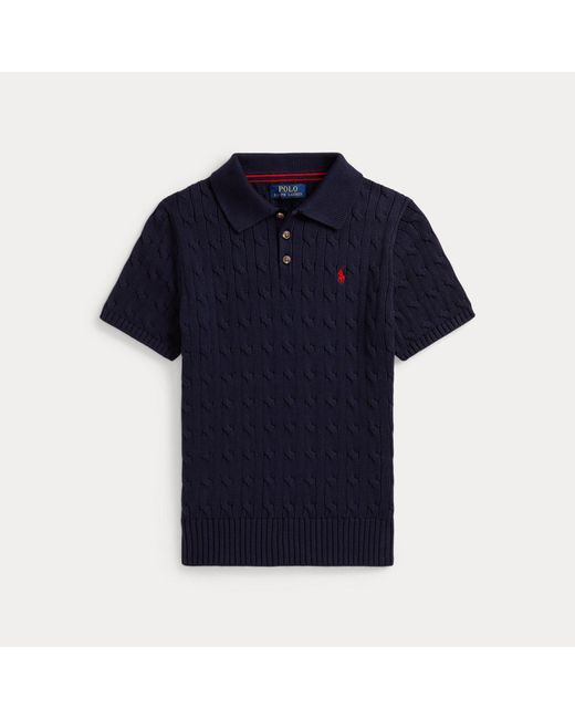 Polo Ralph Lauren Blue Ralph Lauren Boy's Cable-Knit Cotton Polo Sweater for men
