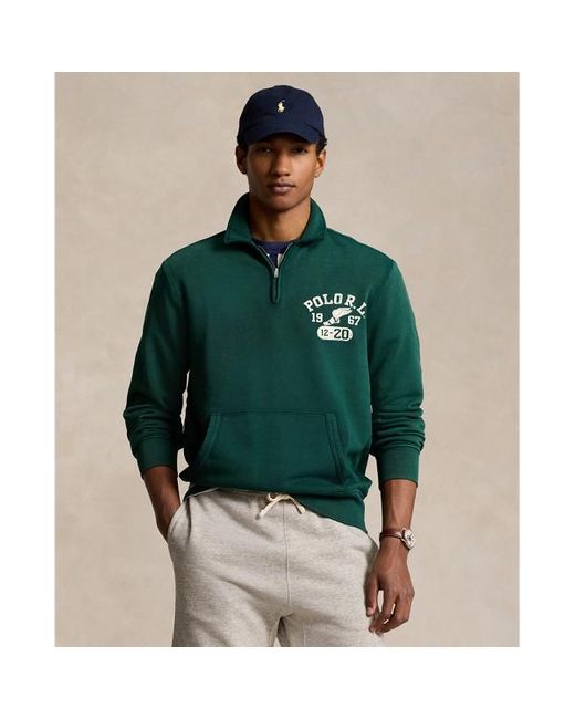 Polo Ralph Lauren Green Graphic Fleece Quarter-zip Sweatshirt for men