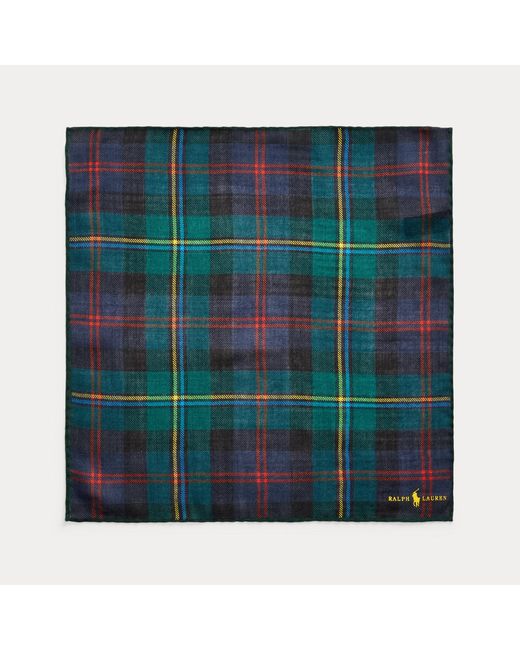 Polo Ralph Lauren Red Plaid Wool Pocket Square for men