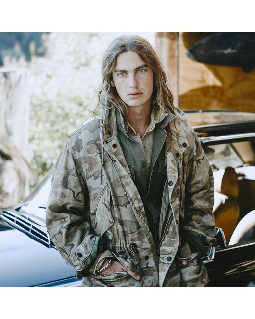 RRL Green Double-Sided Camo Twill Parka