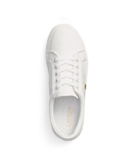 Ralph Lauren White Janson Ii Canvas Trainer