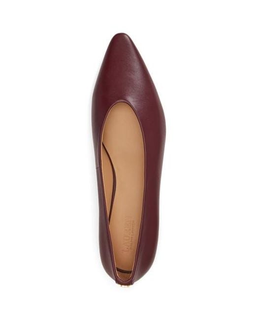 Ralph Lauren Red Audri Nappa Leather Ballet Flat