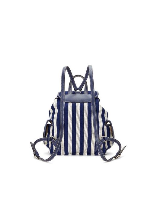 Polo Ralph Lauren Blue Striped Twill Medium Backpack