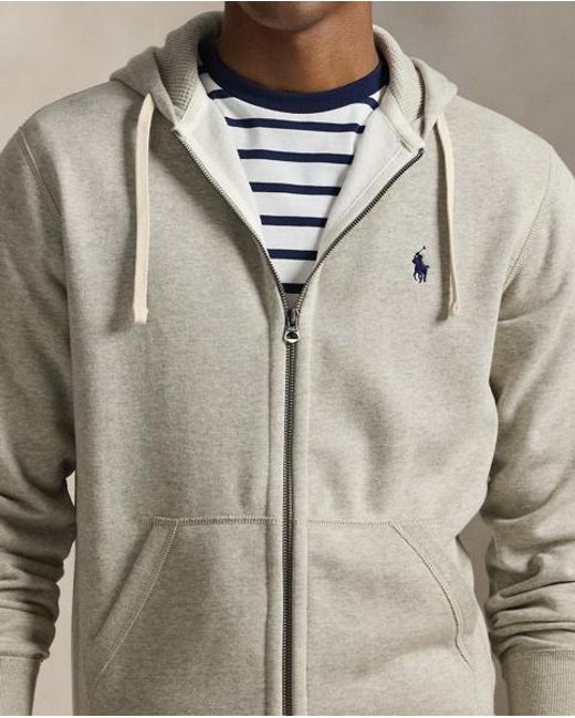 Polo Ralph Lauren Gray Fleece Full-Zip Hoodie for men