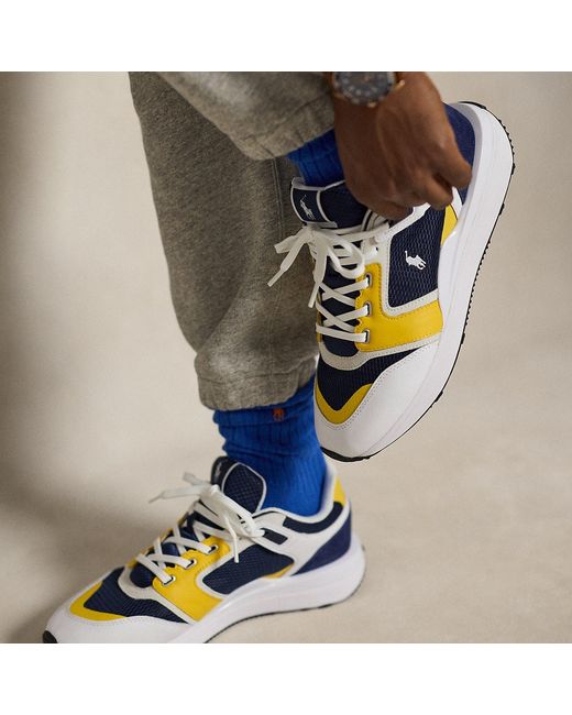 Ralph Lauren Blue Train 89 V2 Suede-Panelled Trainer for men
