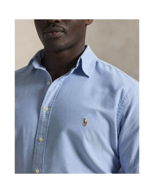 Taglie Plus - L'iconica camicia Oxford di Polo Ralph Lauren in Blue da Uomo