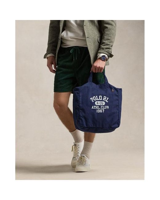 Polo Ralph Lauren Blue Graphic Canvas Shopper Tote for men