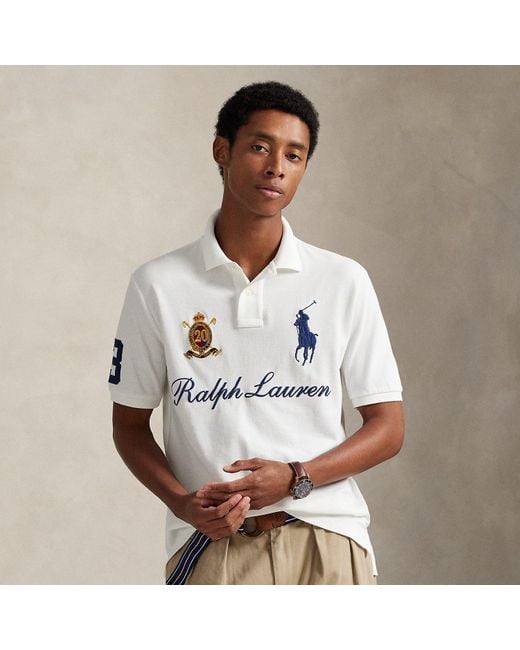 Ralph Lauren White Big Pony 20Th Anniversary Polo Shirt for men