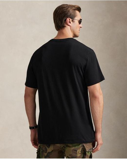 Polo Ralph Lauren Black Cotton Jersey V-neck T-shirt for men
