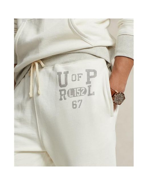 Polo Ralph Lauren White Fleece Graphic Tracksuit Bottoms for men