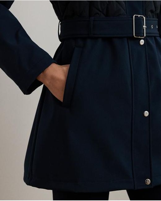 Chaqueta Con Capucha Y Cinturón Ralph Lauren de color Blue